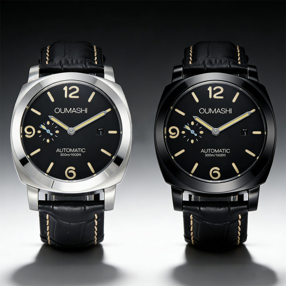 Leather Bracelet - 44mm Men's Watch Seagull ST2555 Movement