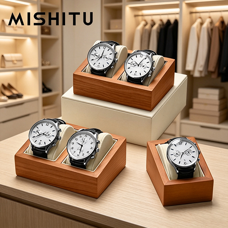 Jewelry Box With Watches - MISHITU Solid Wood Watch Storage Box