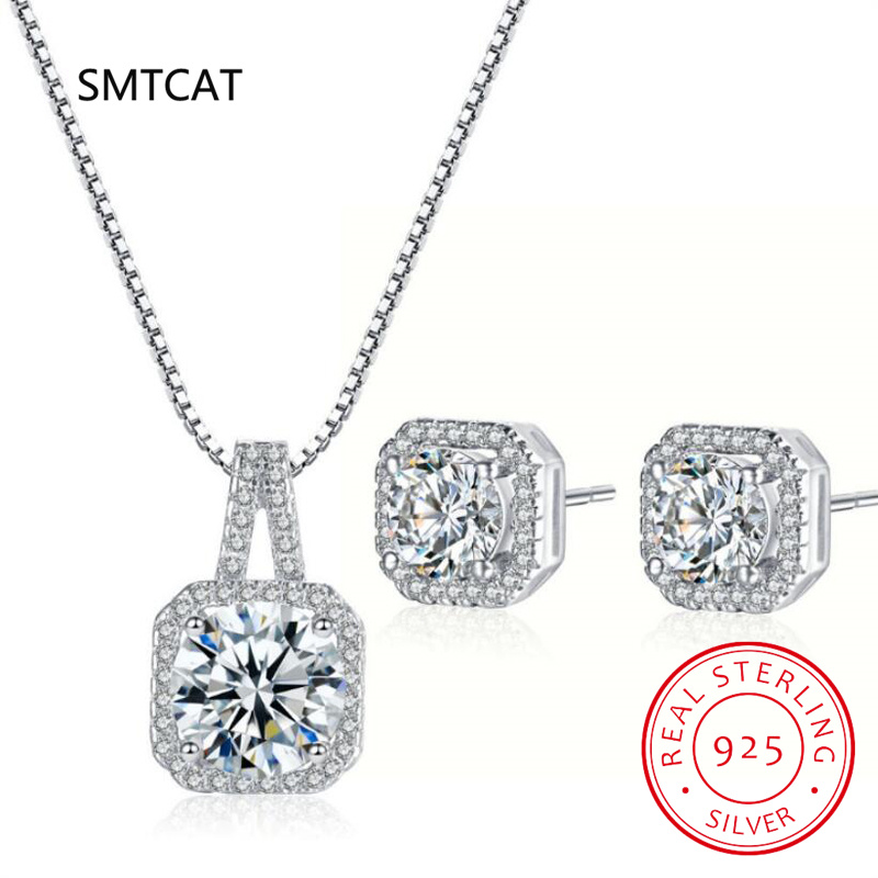 Diamond Stud Earrings - Cắt Vuông Moissanite Kim Cương Bộ