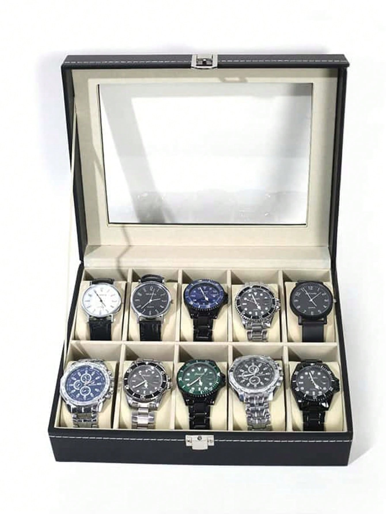 Jewelry Box With Watches - Leather Watch Box with Lock, Large