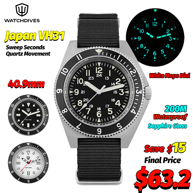 Jewelry Box With Watches - Watchdives WD1972 Quartz Watch Sapphire Luminous