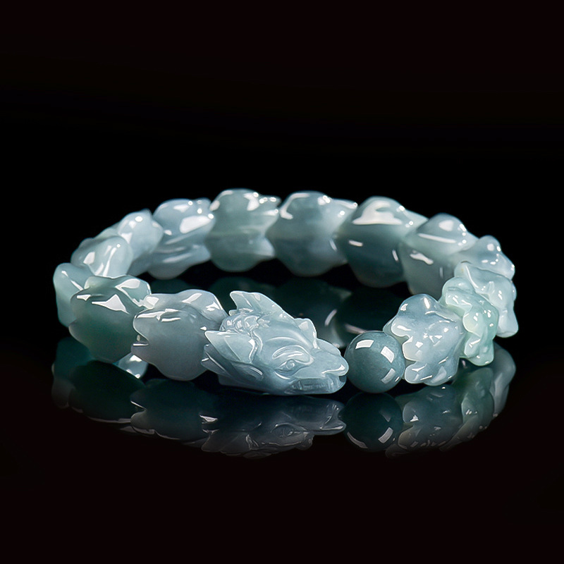 Jewelry & Watches Vitopoulos Reviews - Blue Burmese Jadeite Dragon Bracelet Carved