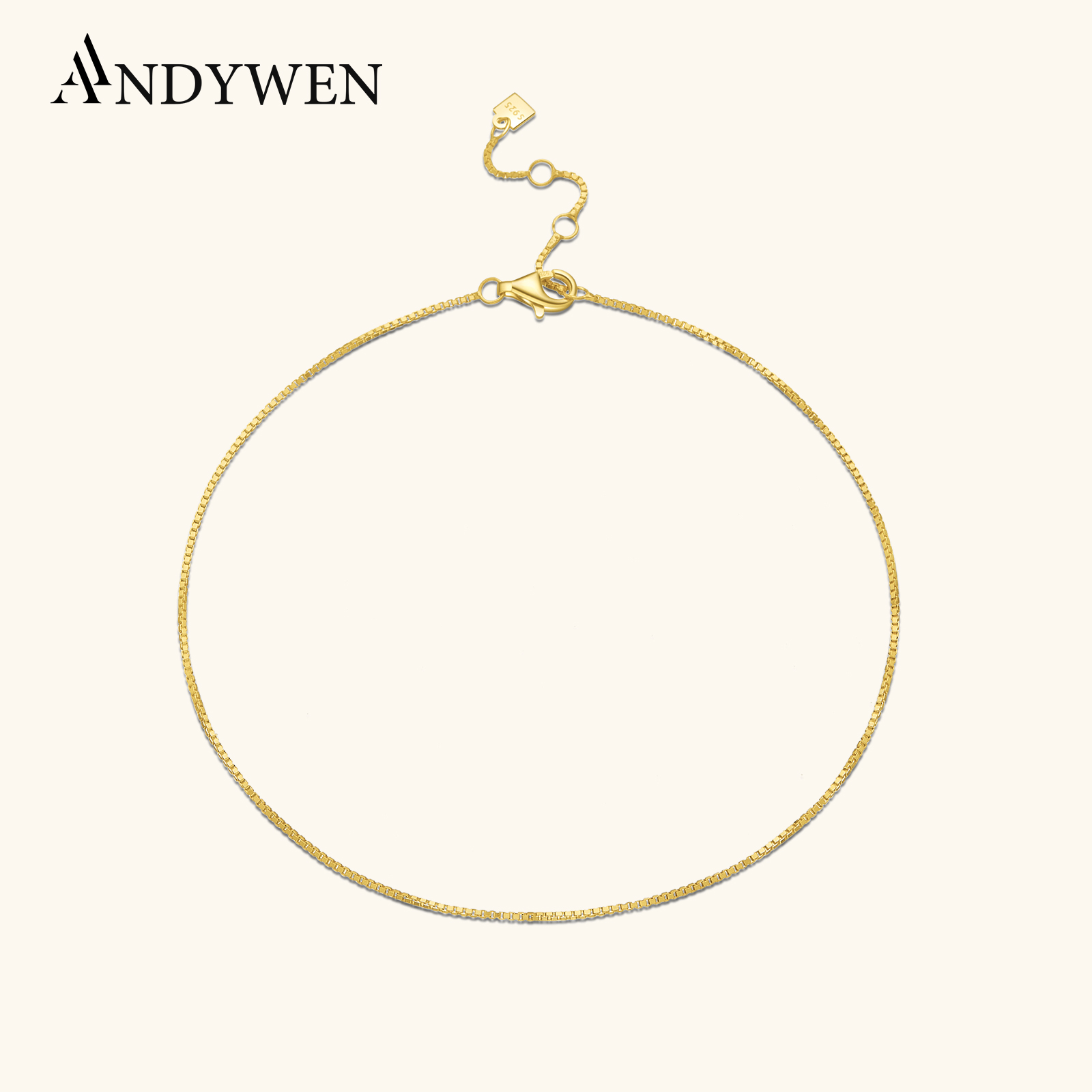 Anklet Foot Chain - ANDYWEN 925 Sterling Silver Gold Baby