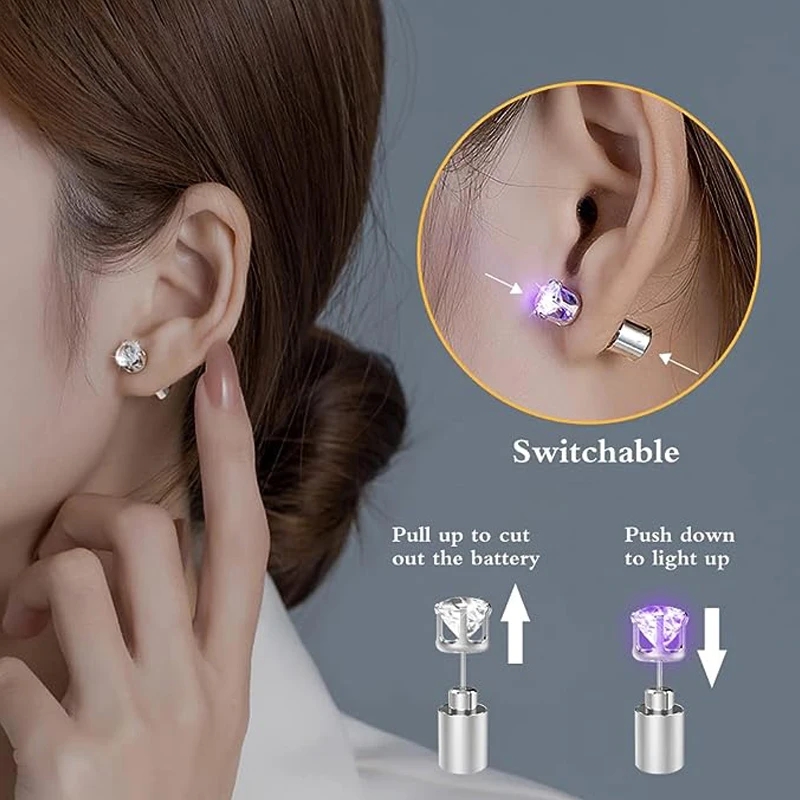 1 Pair Led Light Up Ear Stud B - đánh giá và giá Diamond Stud Earrings
