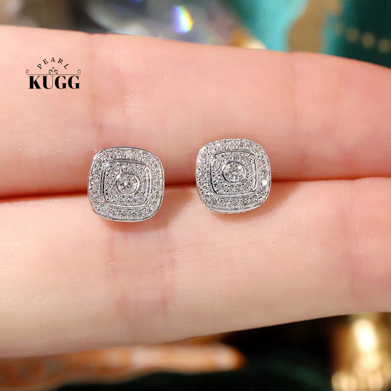 KUGG 100% 18K White Gold Earri - đánh giá và giá Diamond Stud Earrings