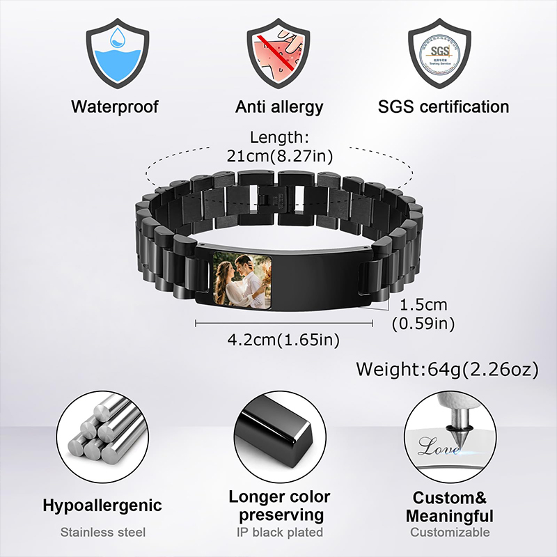 Custom Picture Text Bracelet W - đánh giá và giá Jewelry Watches For Men