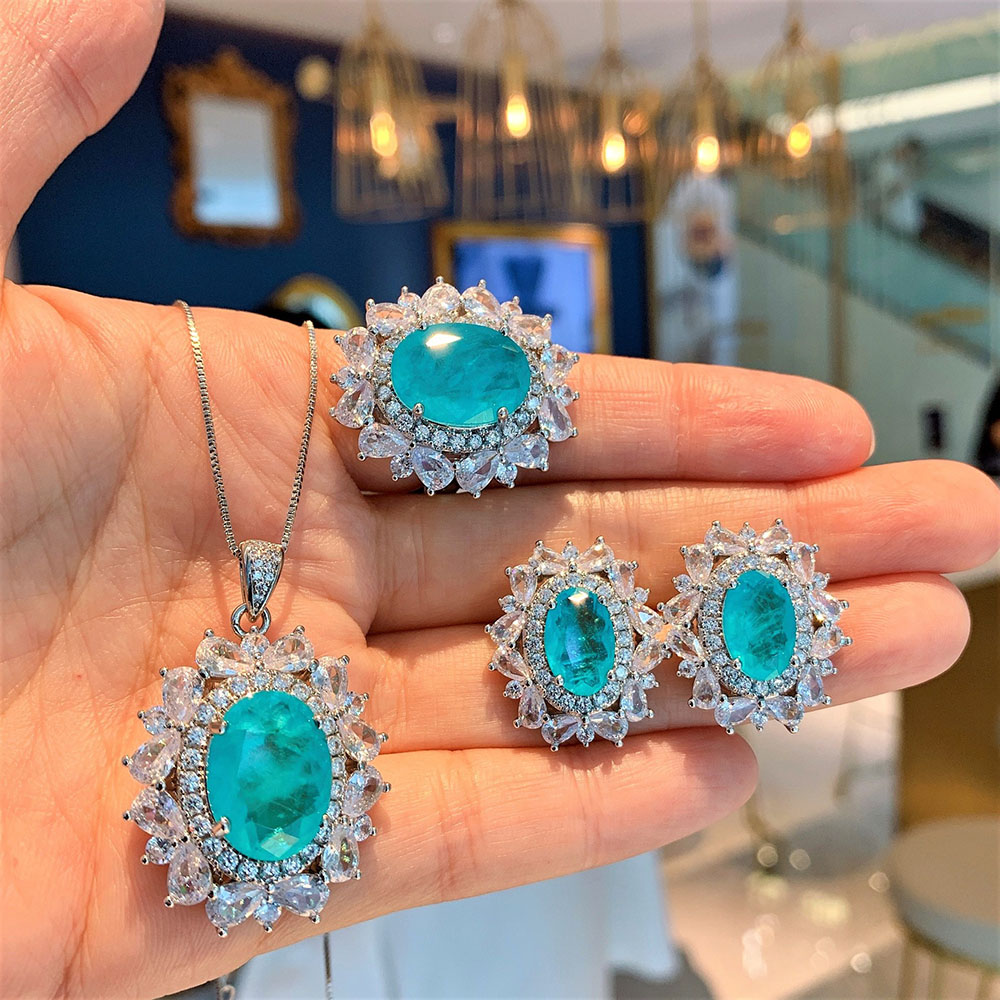 2021 Xu Hướng Paraiba Đá Quý T - đánh giá và giá Diamond Stud Earrings