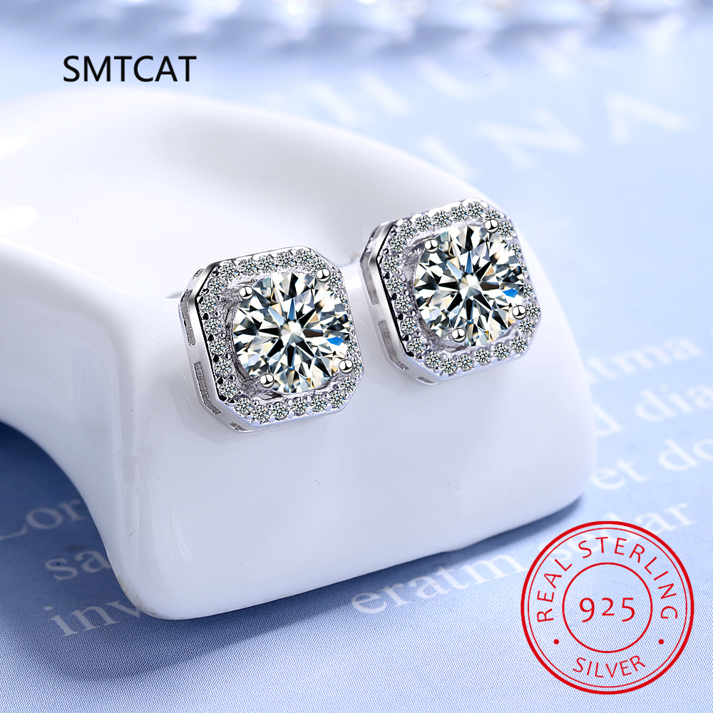 Cắt Vuông Moissanite Kim Cương - đánh giá và giá Diamond Stud Earrings