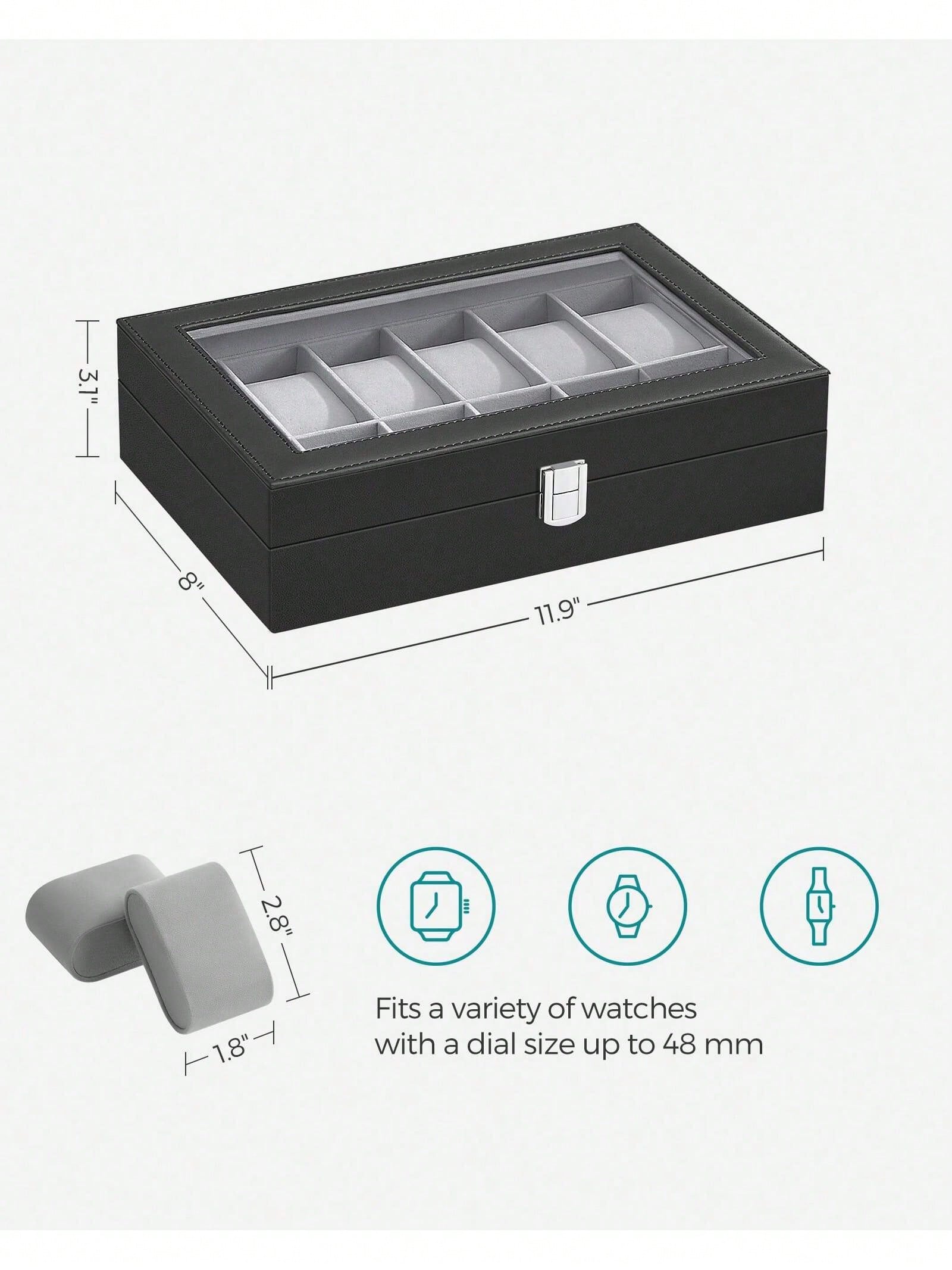 12-Slot Lockable Watch Box wit - đánh giá và giá Jewelry Box With Watches
