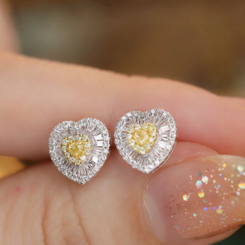 Aazuo Real 18K Solid White Gol - đánh giá và giá Diamond Stud Earrings