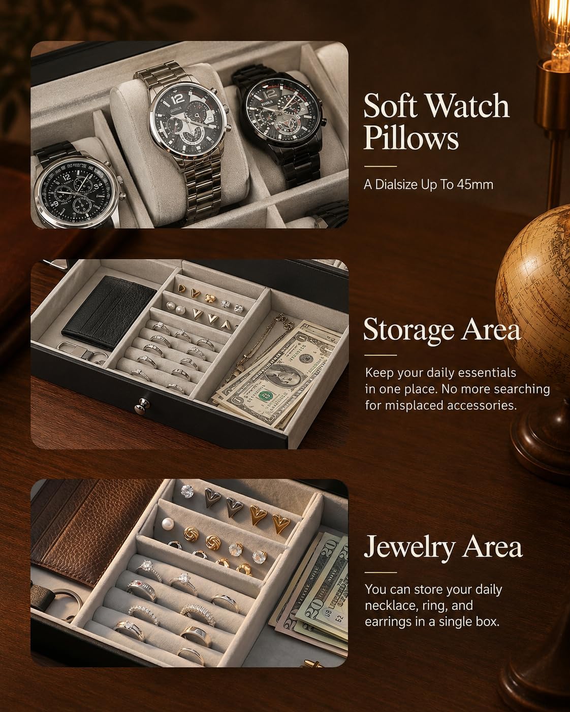 Watch Box Organizer for Men Gi - đánh giá và giá Jewelry Box With Watches