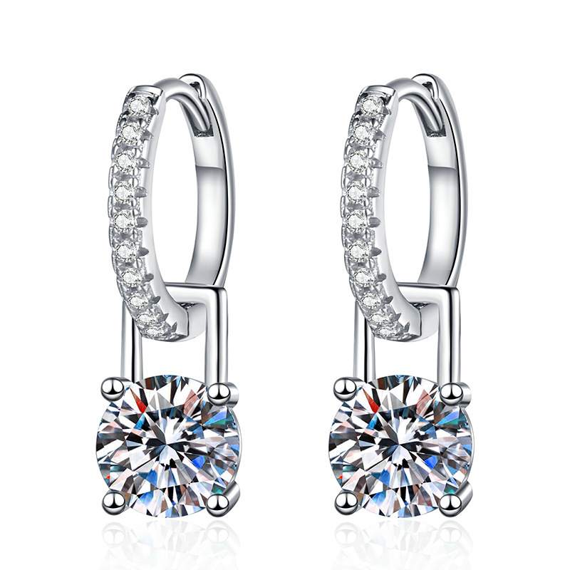 Real D Color VVS1 Moissanite D - đánh giá và giá Diamond Stud Earrings