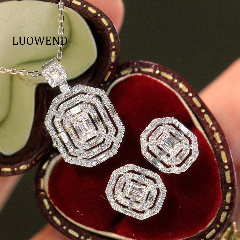 LUOWEND 100% 18K White Gold Ea - đánh giá và giá Diamond Stud Earrings
