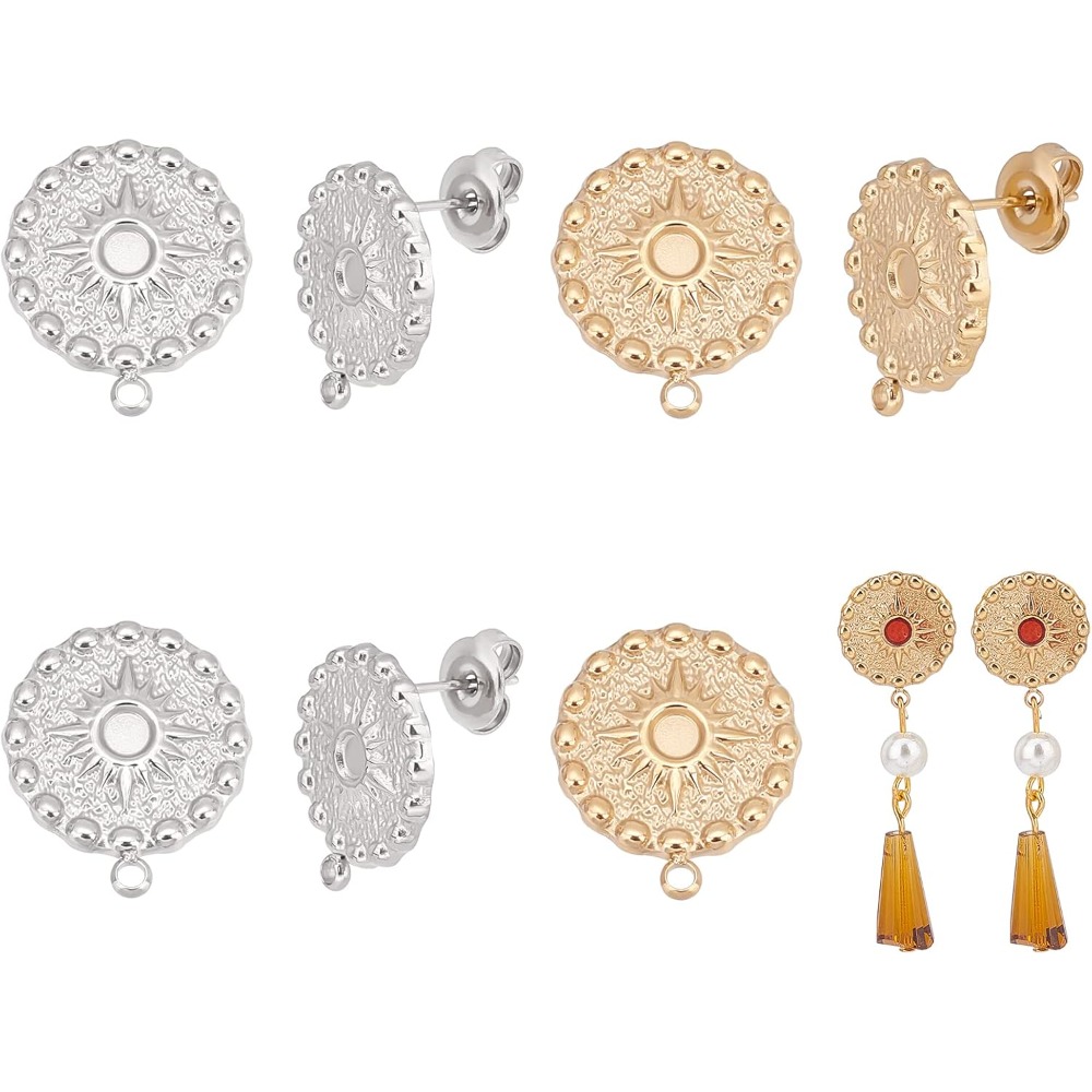 4 Pairs 2 Colors Sun Stud Earr - đánh giá và giá Diamond Stud Earrings