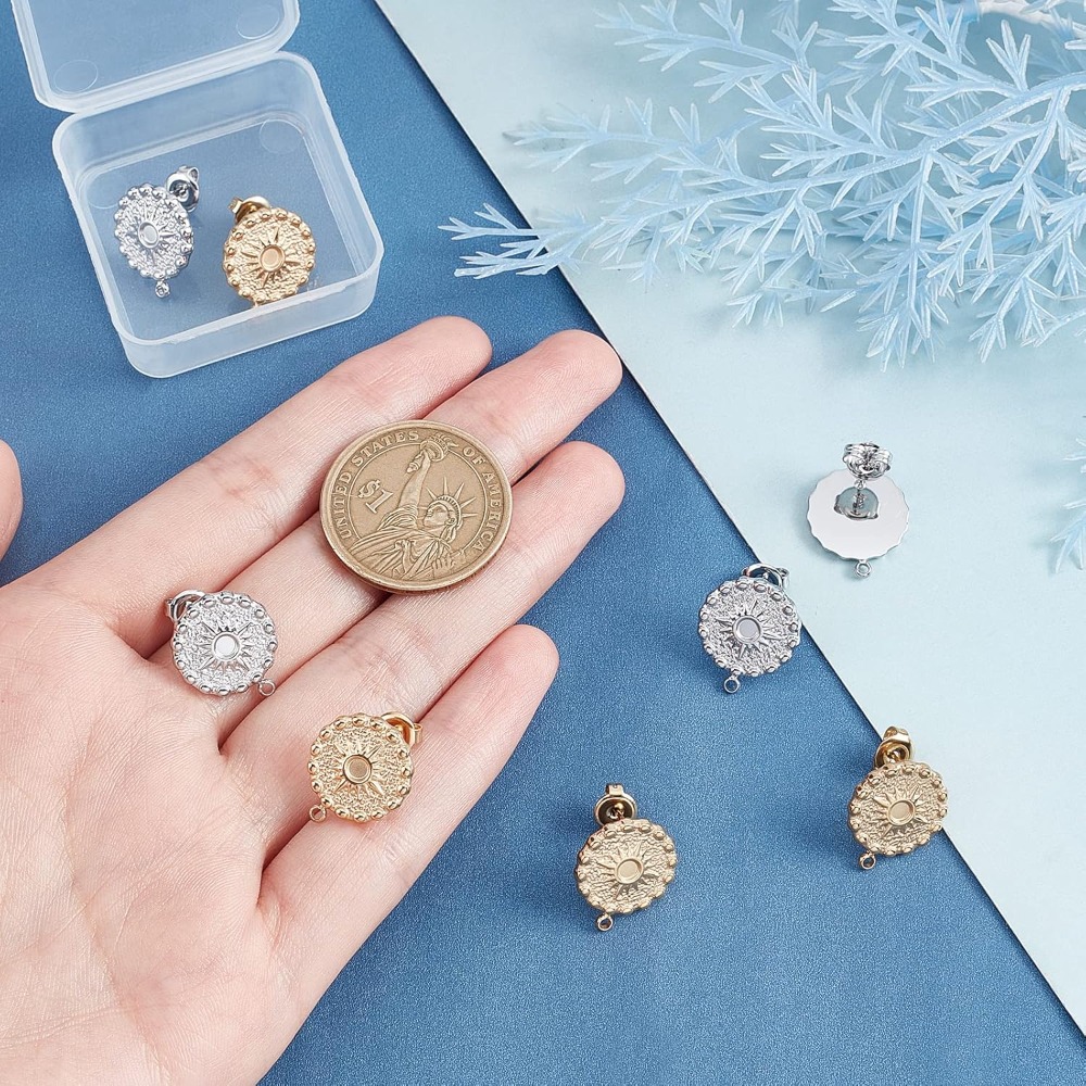 4 Pairs 2 Colors Sun Stud Earr - đánh giá và giá Diamond Stud Earrings