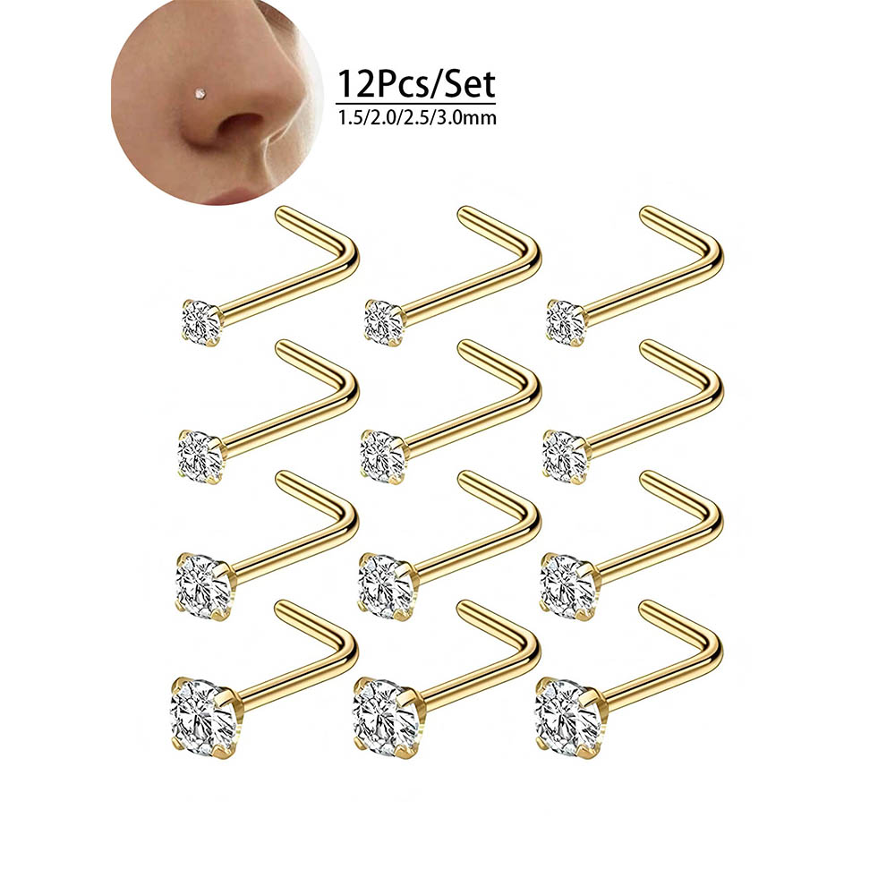 12-Piece Full Set 316L Hypoall - đánh giá và giá Diamond Stud Earrings