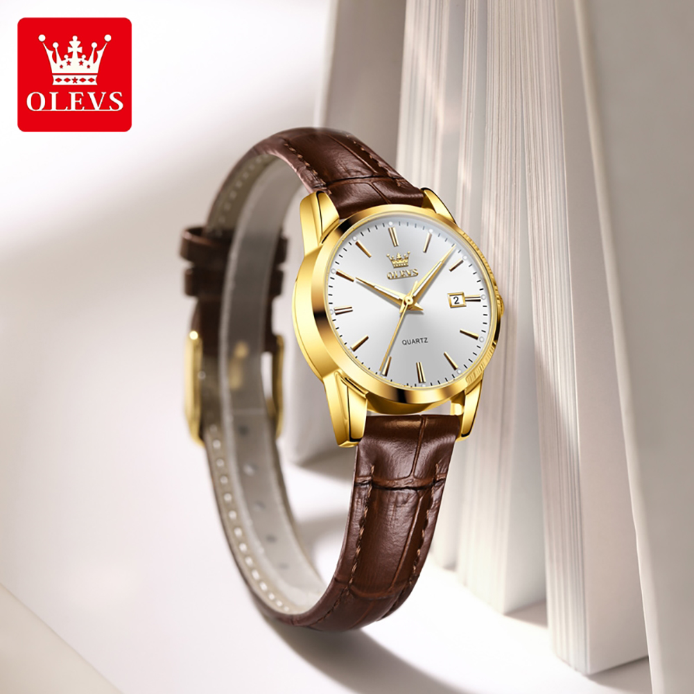 OLEVS 6898 Women Watch Origina - đánh giá và giá Leather Bracelet