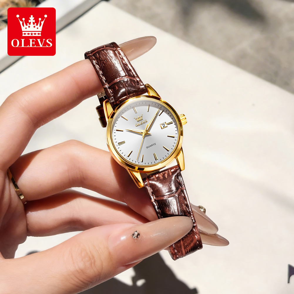 OLEVS 6898 Women Watch Origina - đánh giá và giá Leather Bracelet
