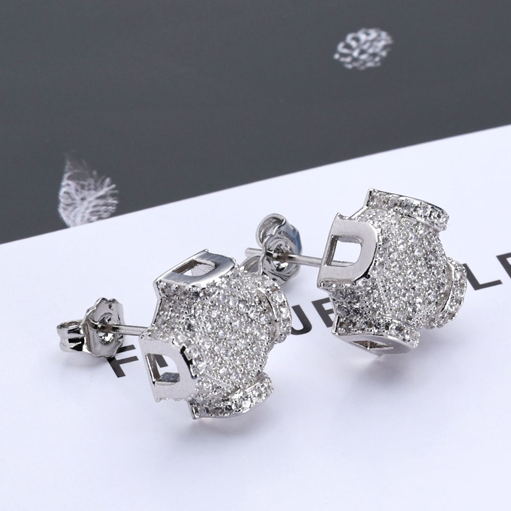 ESKEEM Fine Jewelry 12mm Iced  - đánh giá và giá Diamond Stud Earrings
