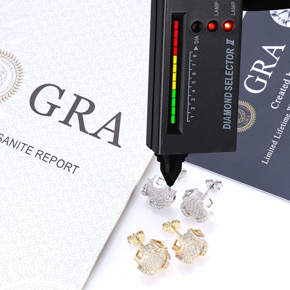 ESKEEM Fine Jewelry 12mm Iced  - đánh giá và giá Diamond Stud Earrings