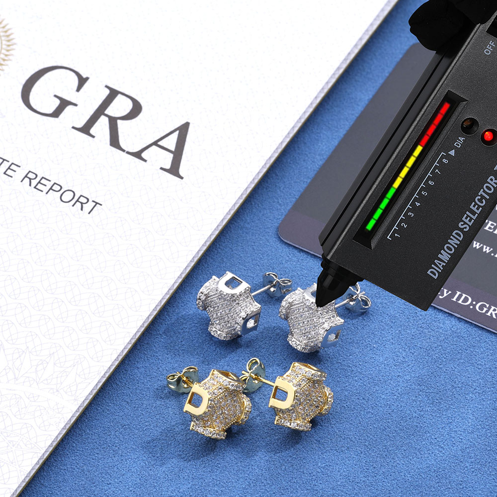 ESKEEM Fine Jewelry 12mm Iced  - đánh giá và giá Diamond Stud Earrings